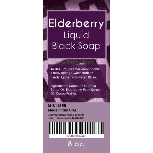 Elderberry Liquid Black Soap – 8 oz.