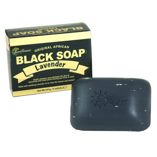Sunflower: (Original African) Lavender Black Soap - 5 oz.
