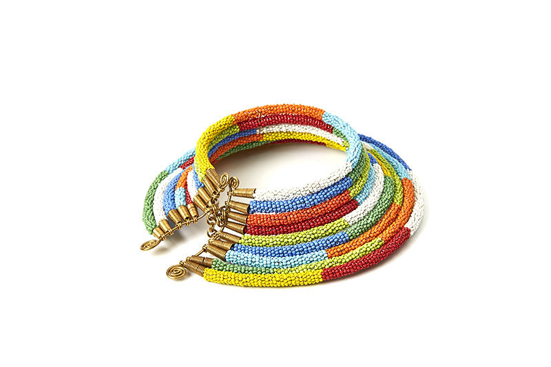 Maruku Beaded Choker Necklace - Multiple Colors-7