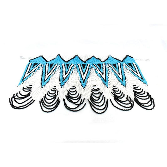 Mawe long Beaded Bib Necklace 03-1