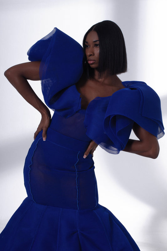 Puff Shoulder Dress-1