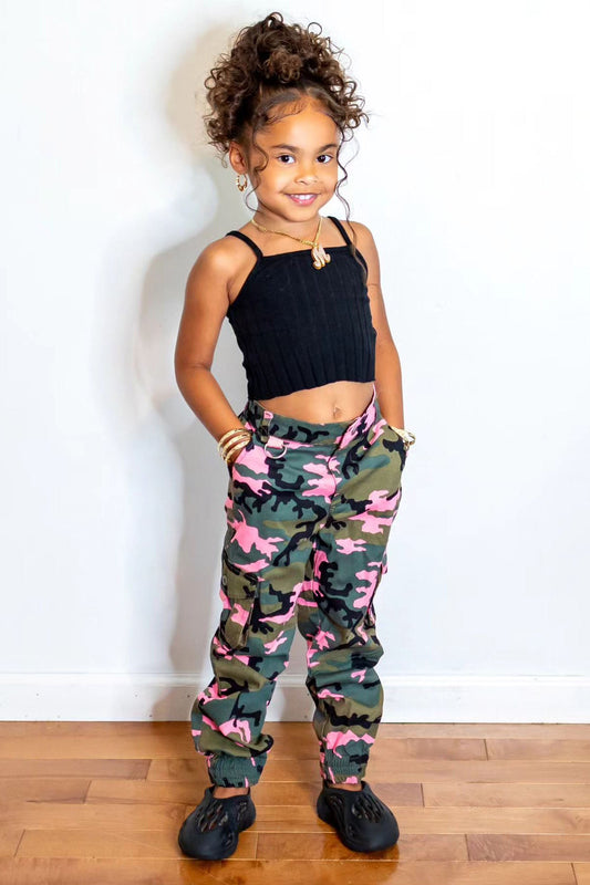 Mini Leave It Up To Me Cargo Joggers - Camouflage