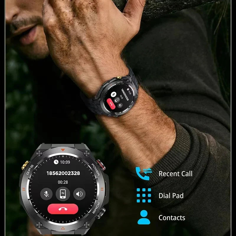 Men's Smart Fitness Watch Bluetooth Call (Black)-3