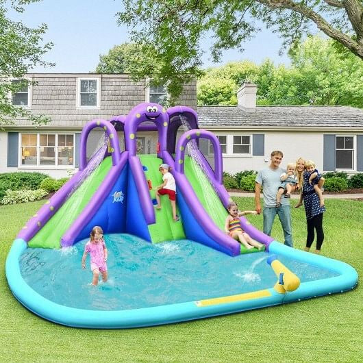 Kids Inflatable Bounce House Water Slide without Blower-2