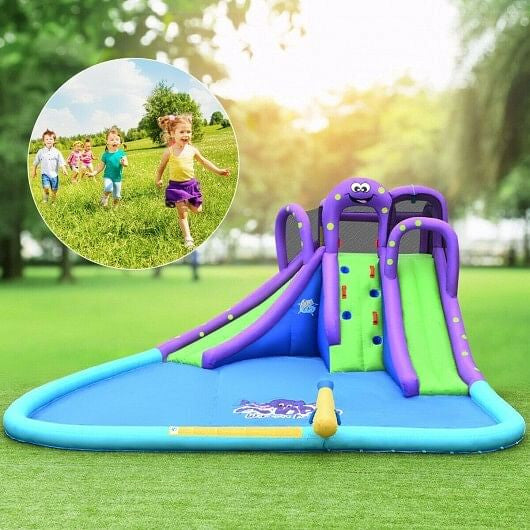 Kids Inflatable Bounce House Water Slide without Blower-4