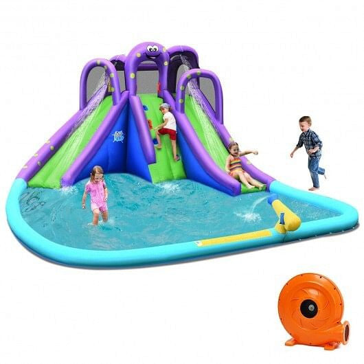 Kids Inflatable Bounce House Water Slide without Blower-3