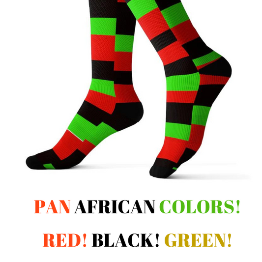 PAN AFRICAN COLORS Sublimation Socks by SobG Designs