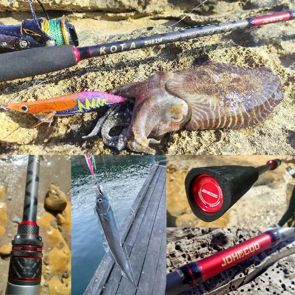 Inshore Squid Fishing Rod 2.59m Carbon Fast Action Rod Black-4