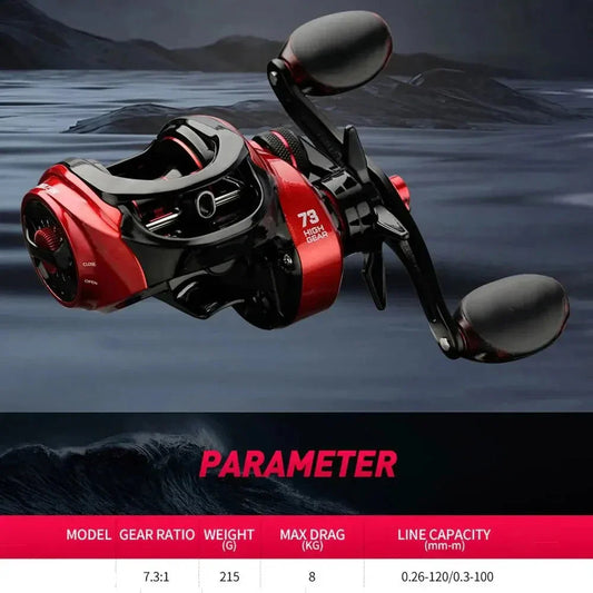 Fishing Reel 8kg Max Drag Right-Handed Red-1