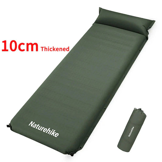 10cm Thick Self-Inflating Double Mattress with Pillow Green-1