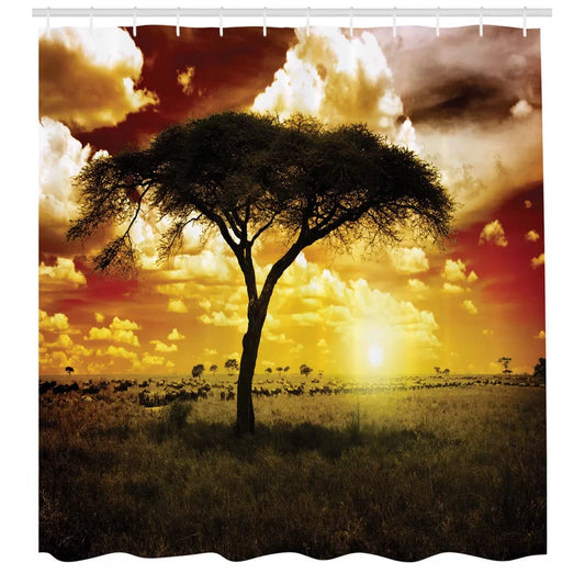 Shower Curtain with Hooks Included