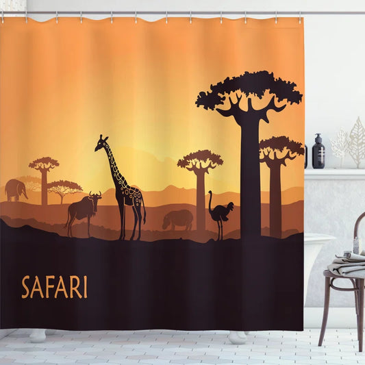 Shower Curtain with Hooks Included