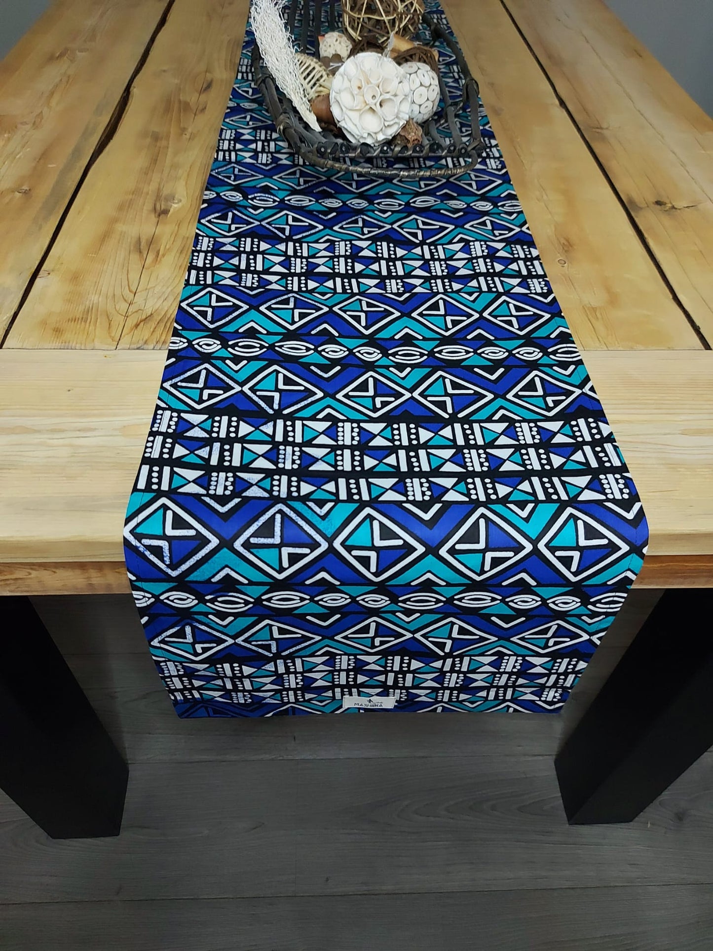 Handmade Table Runner 160x35cm | 180x35 | 200x35cm | African Print "Mudcloth" Bogolan Inspired Print Made from 100% African Print Fabric-4