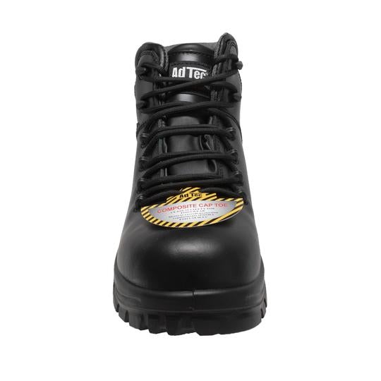 Women's 6" Black Waterproof Cap Toe Work Boot Leather Boots-4