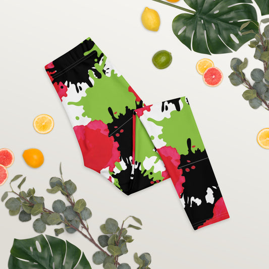 OUR DIASPORANWORLD WIDE COLORS RED BLACK GREEN LEGGINGS by SobG Designs