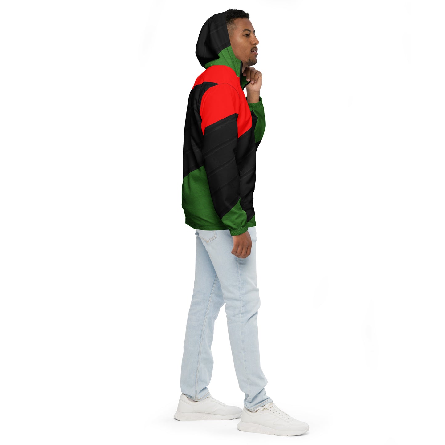 RED, BLACK & GREEN Men’s Windbreaker by SobG Designs