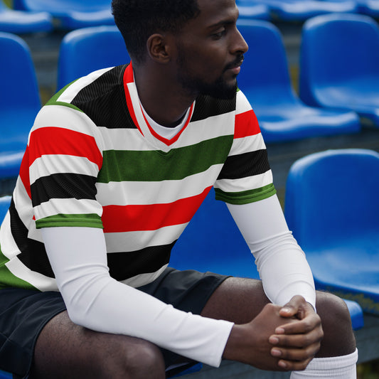 PAN-AFRICAN STRIPE Recycled Unisex Sports Jersey by SobG Designs