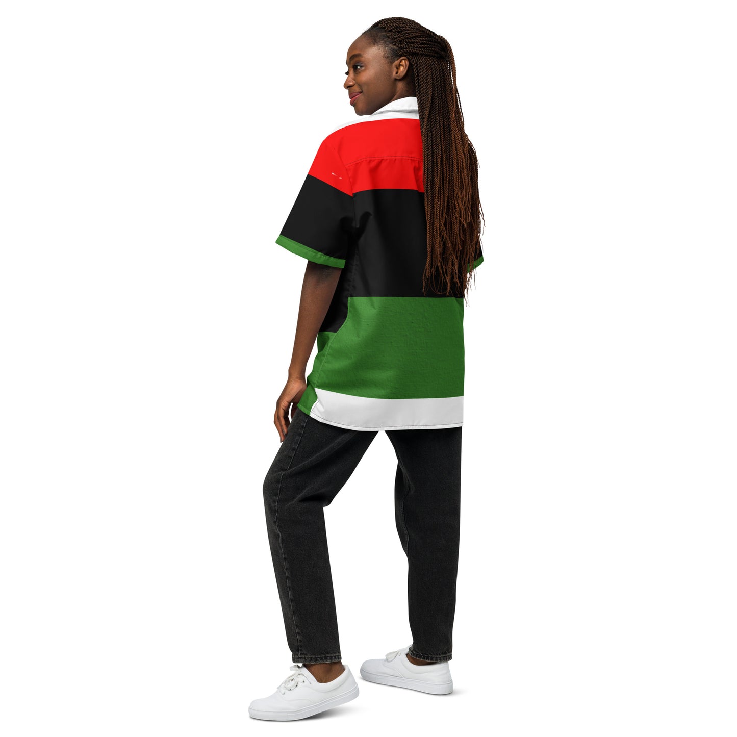 The RED The BLACK The GREEN Unisex Button Shirt by SobG Designs