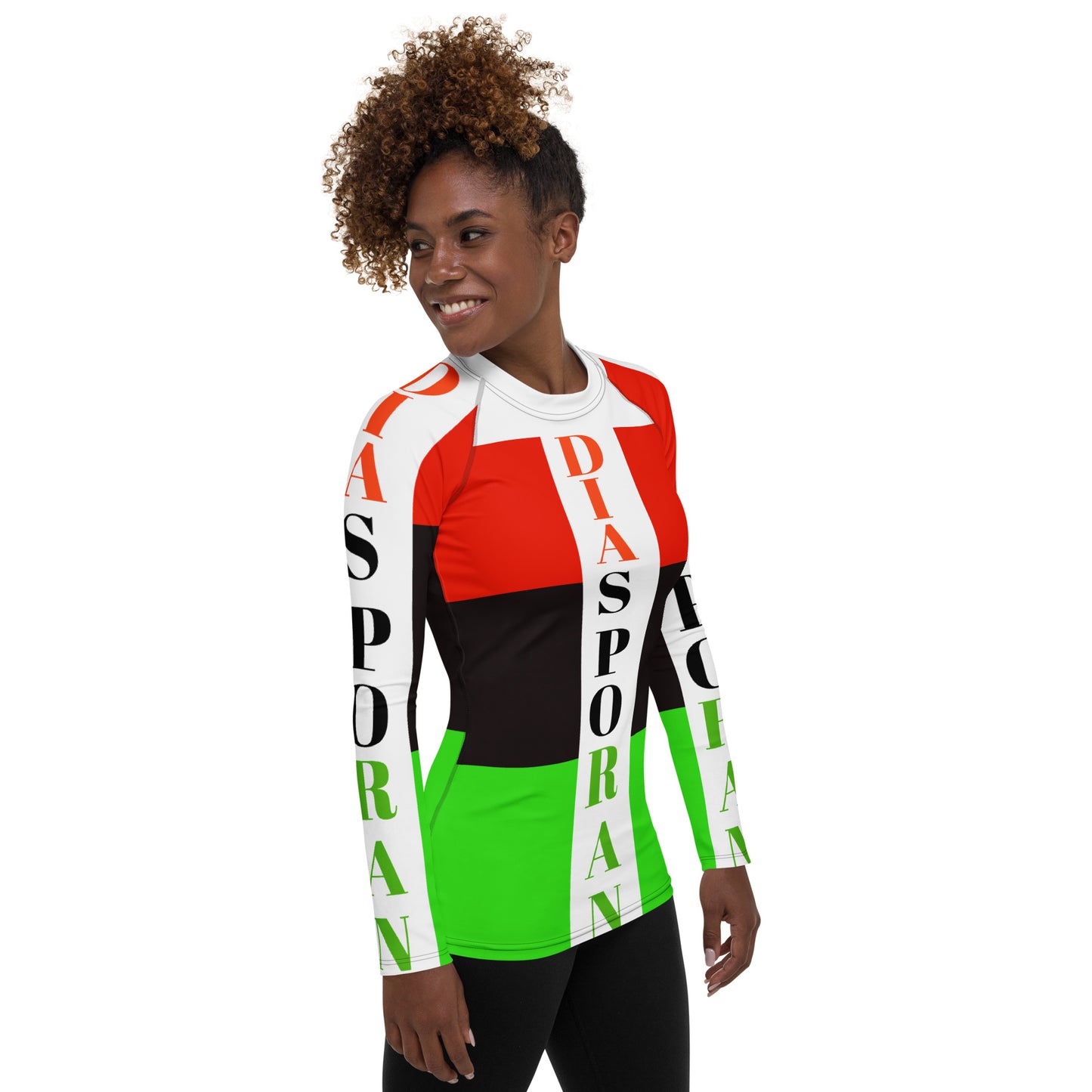 DIASPORAN AOP Women's Rash Guard by SobG Designs