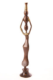 2 Burkina Bronze Noble by Nature Woman with a Water Gourd Sculpture
