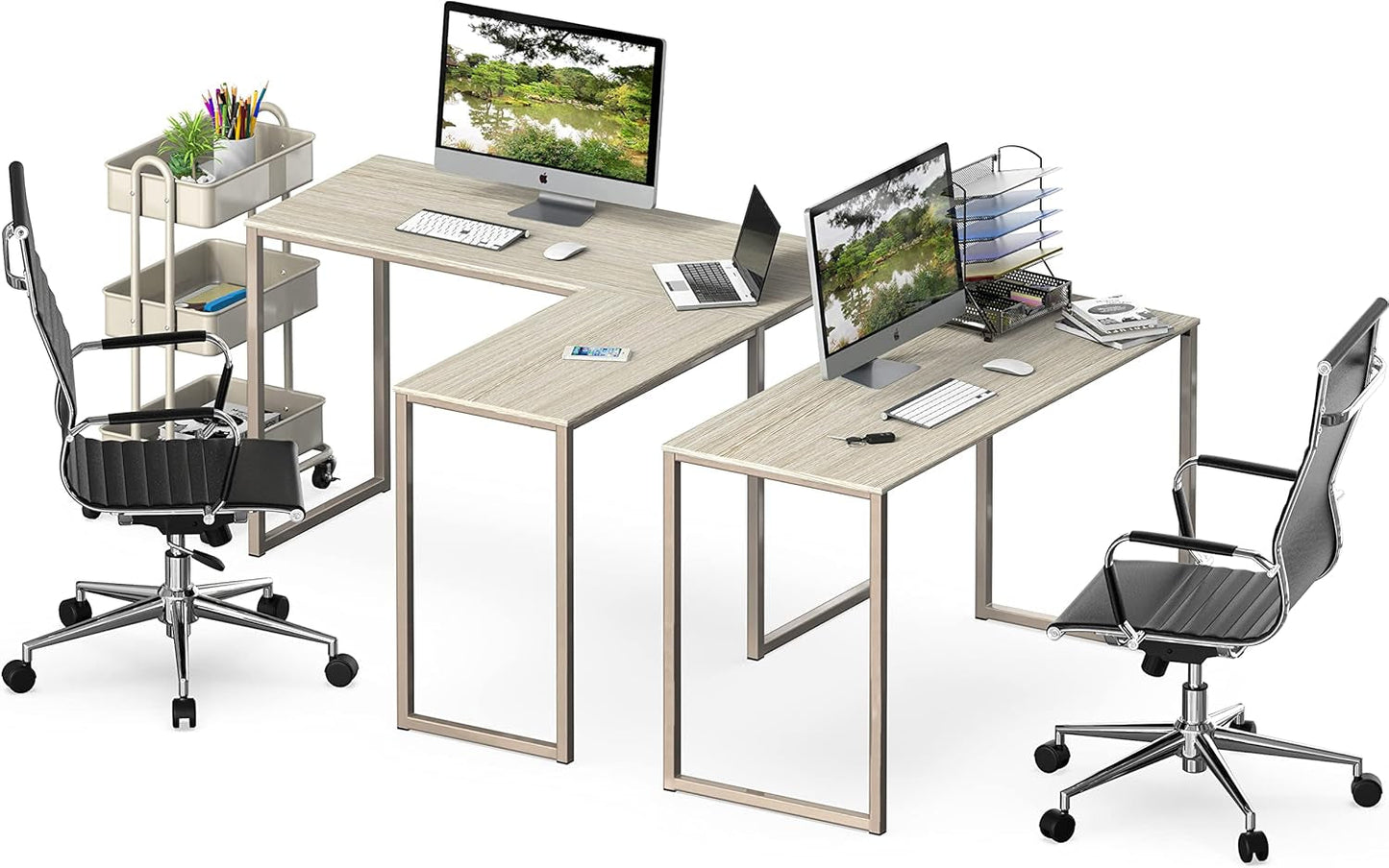 Mission 48 X 48 Inches L-Shape Home Office Computer Desk, Maple-4