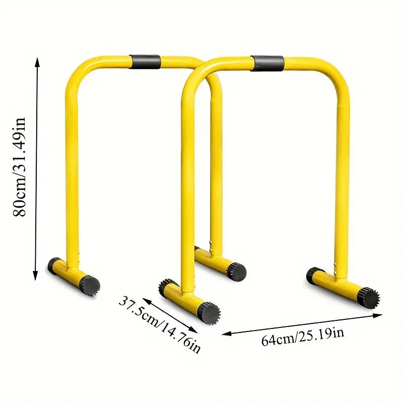 1 Pair Multifunctional Height Adjustable Parallel Bars - Yellow-4