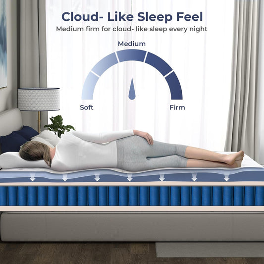 10 Inch Queen Mattress with Memory Foam and Springs-1