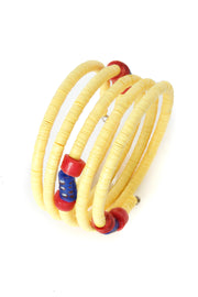 Yellow Phono Disc Coil Bracelet