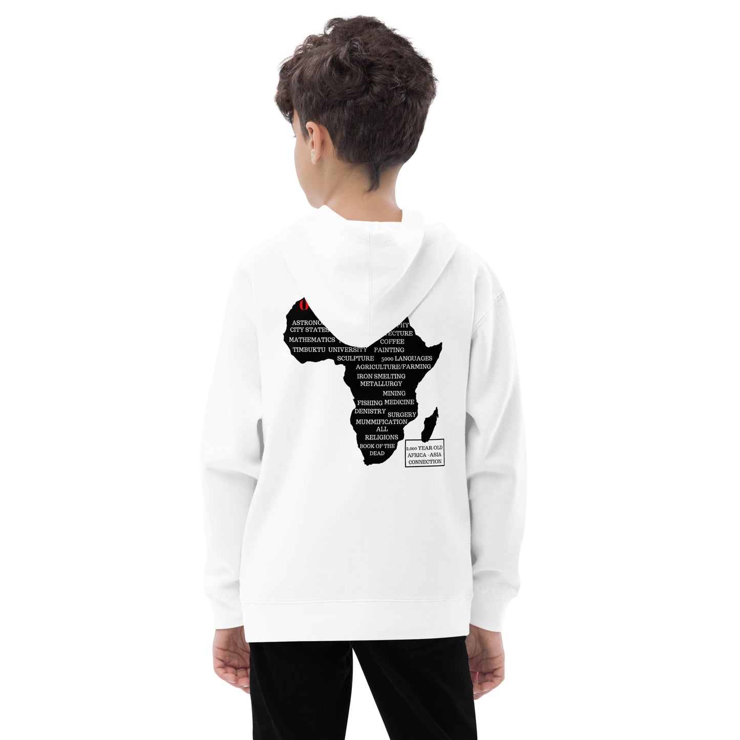 OUT OF AFRICA Kids Fleece Hoodie by SobG Designs
