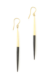 Kenyan Brass & Cow Horn Javelin Earrings