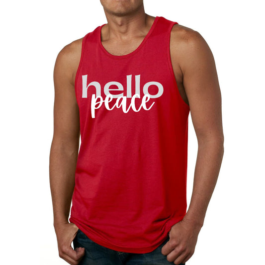 Mens Fitness Tank Top Graphic T-shirt Hello Peace Motivational-1