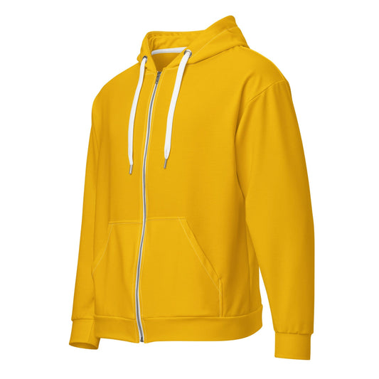 Mens Full Zip Graphic Hoodie - Golden Yellow-1