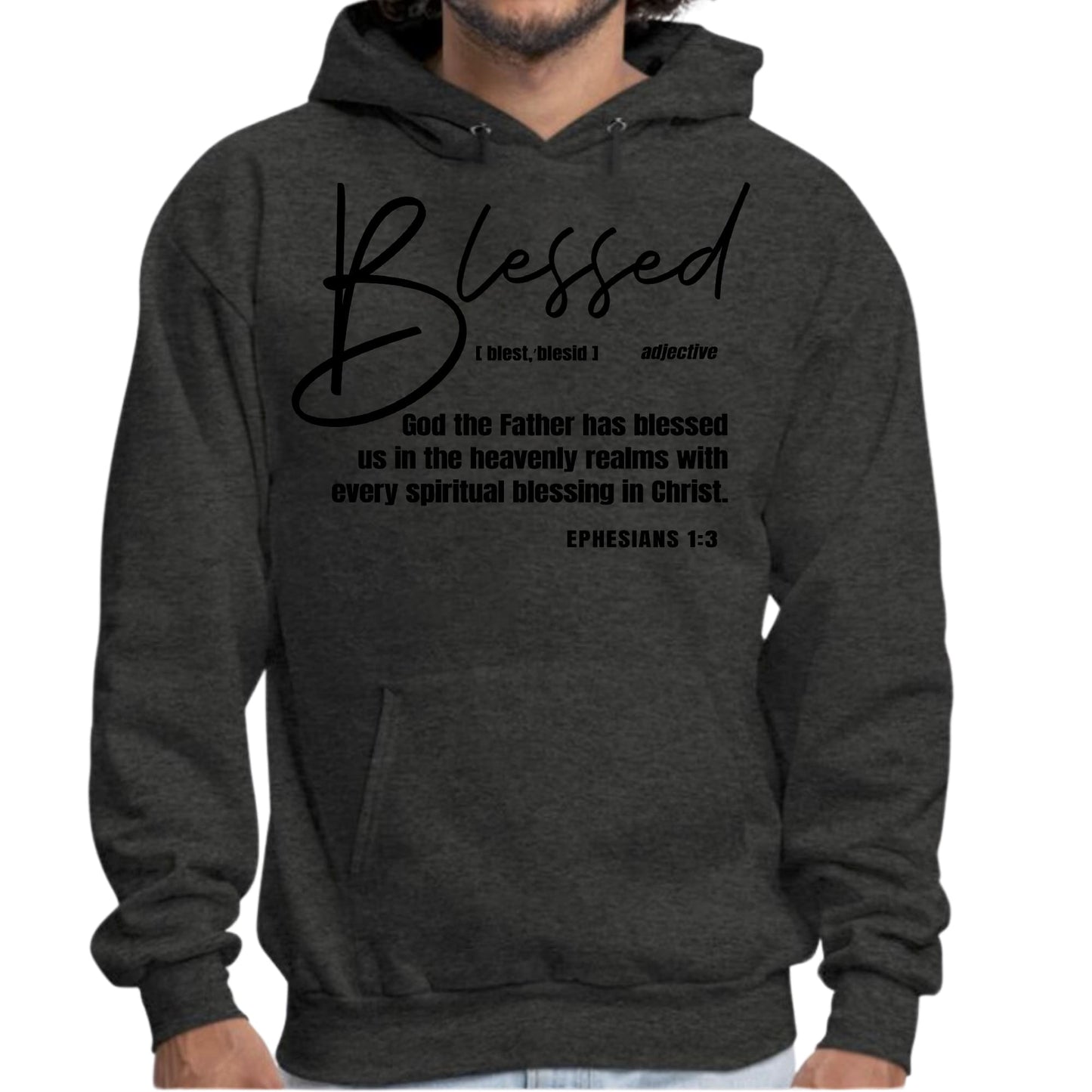 Mens Graphic Hoodie Blessed in Christ-5