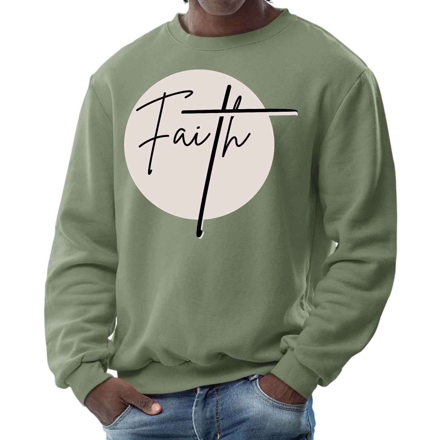 Mens Graphic Sweatshirt - Faith Print-7