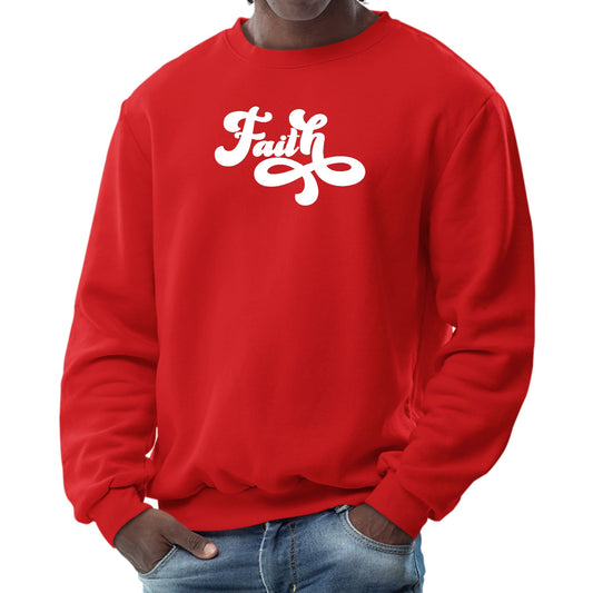 Mens Graphic Sweatshirt - Faith Script Illustration-1