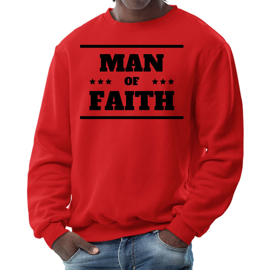 Mens Graphic Sweatshirt - Man of Faith Black Illustration-1