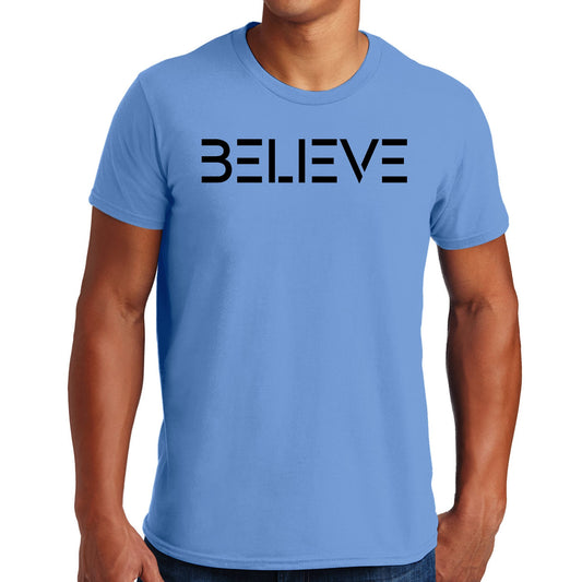 Mens Graphic T-shirt Believe Black Print-1