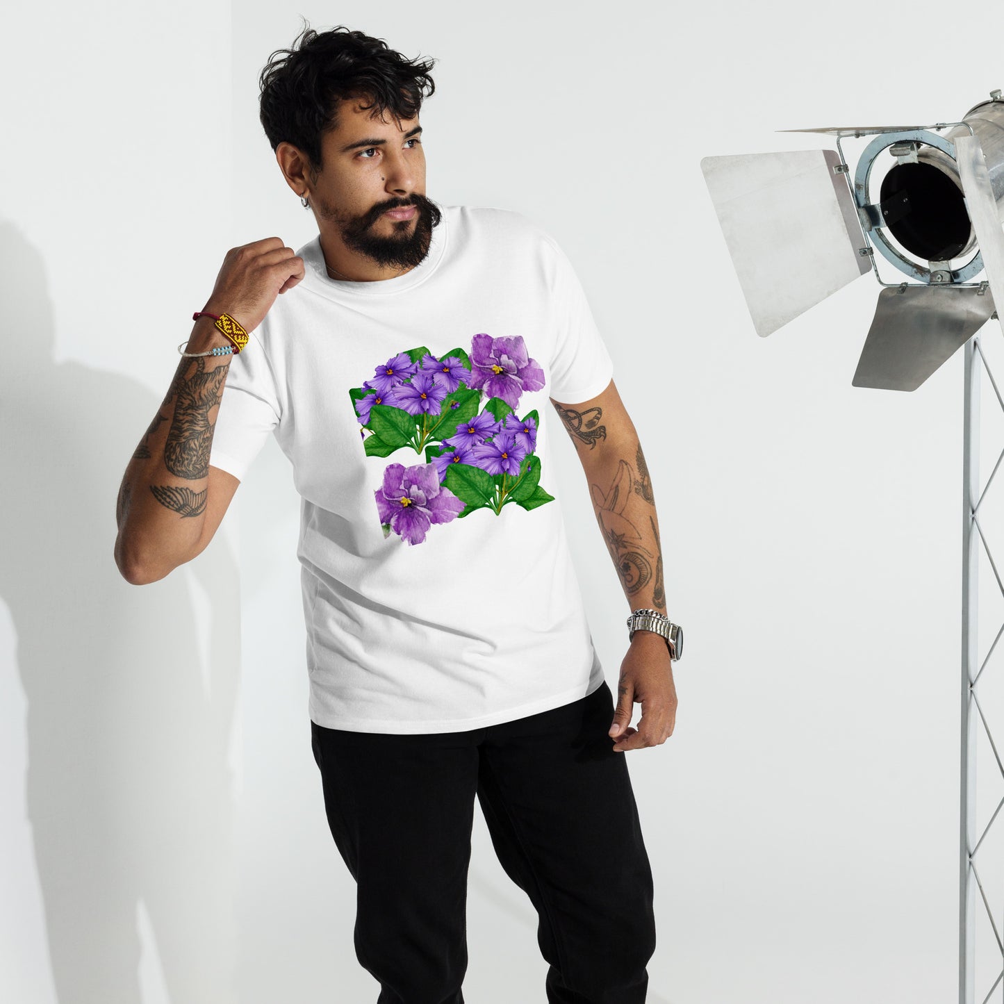 AFRICAN VIOLETS Men’s Premium Heavyweight Tee by SobG Designs