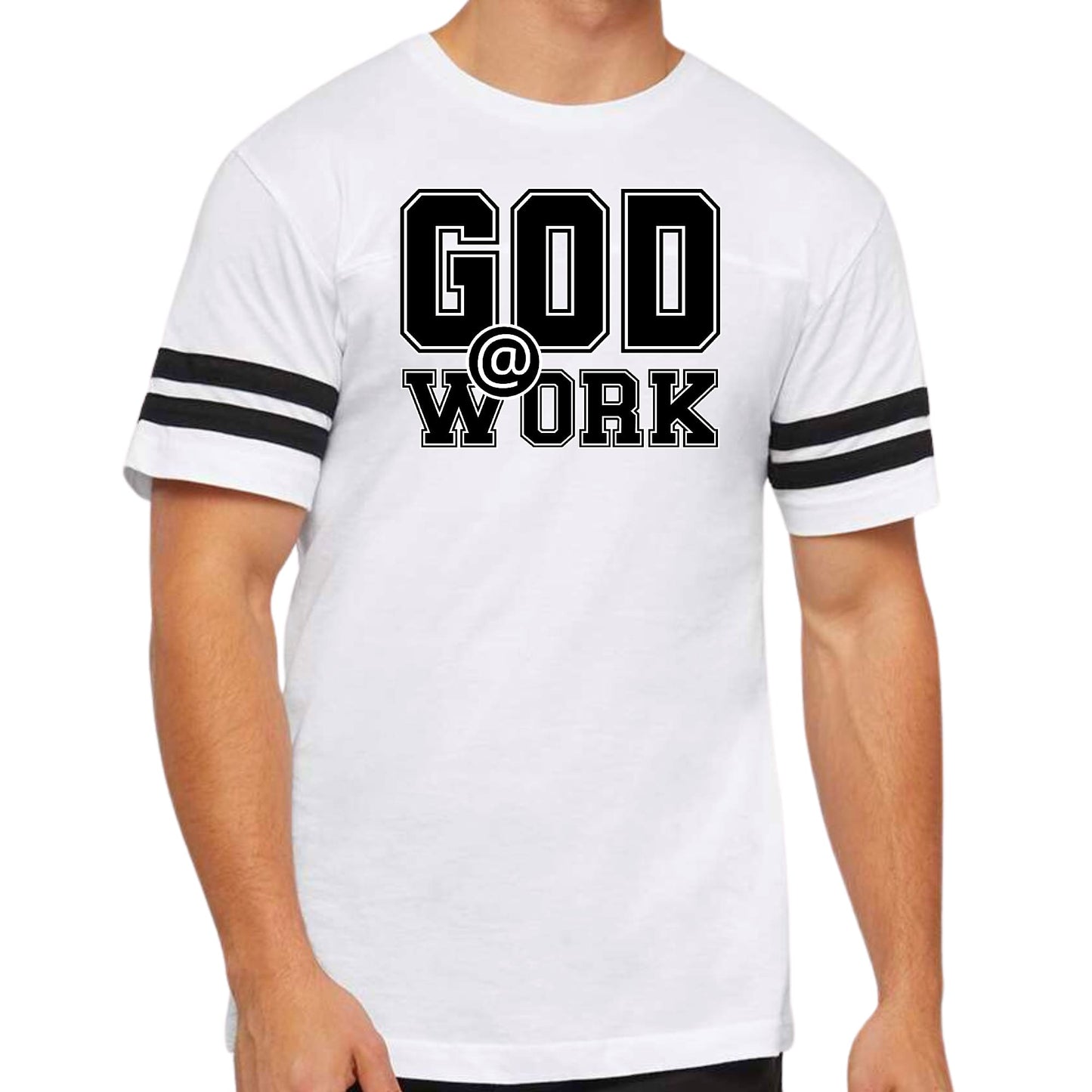 Mens Vintage Sport T-shirt God @ Work Print-6