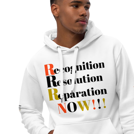 Recognition Resolution Reparation NOW!!! Premium Eco Hoodie by SobG Designs