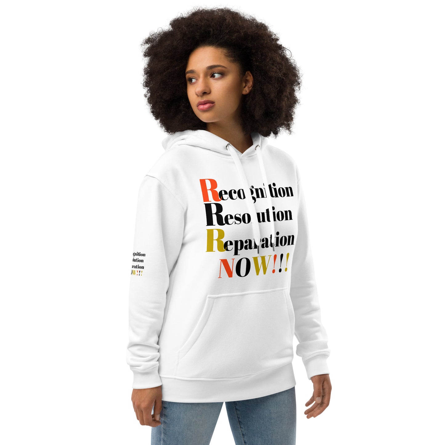 Recognition Resolution Reparation NOW!!! Premium Eco Hoodie by SobG Designs