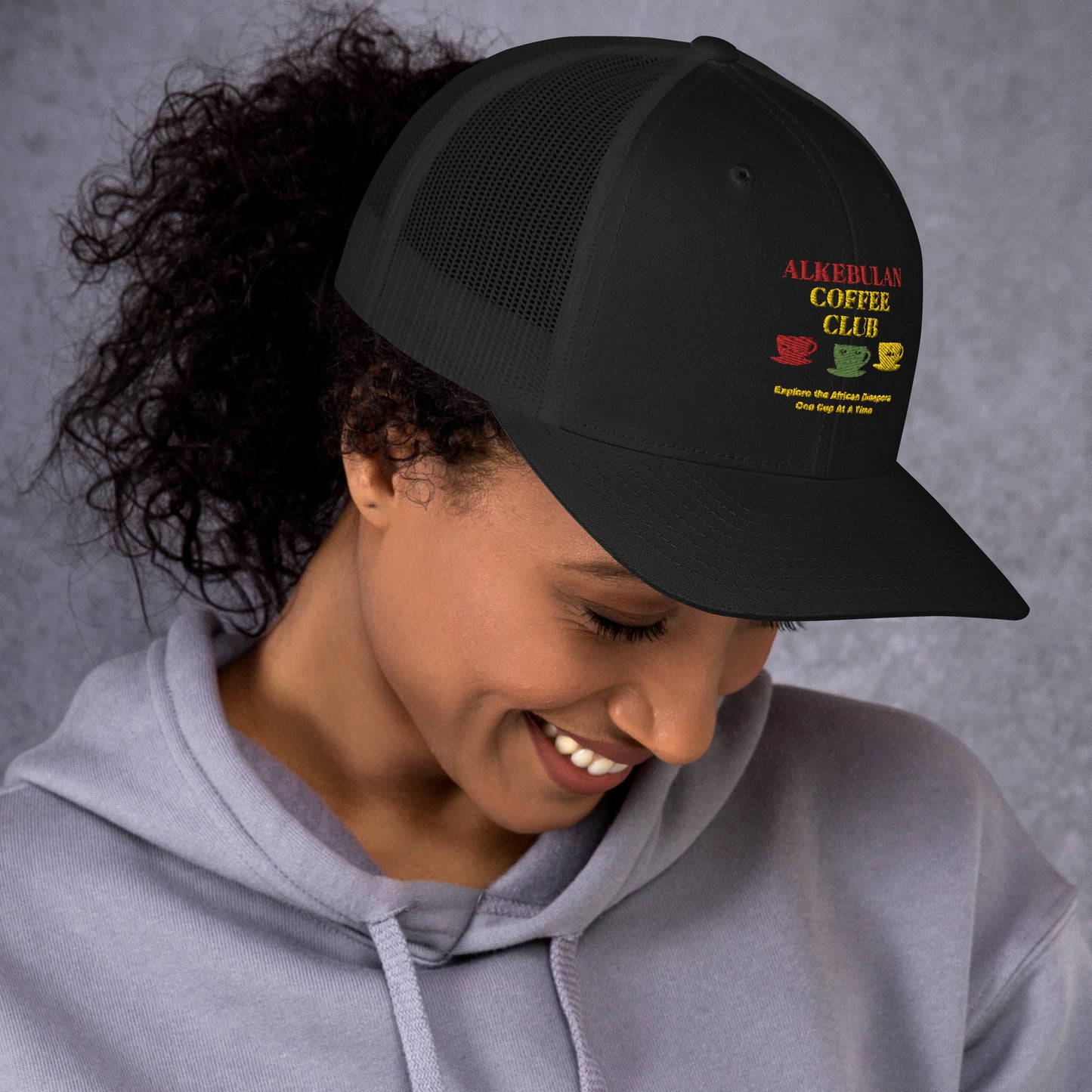 ALKEBULAN COFFEE CLUB LOGO Trucker Cap by SobG Designs