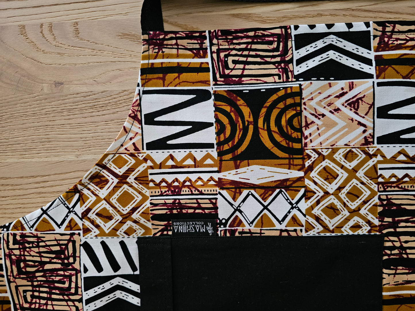 Handmade African Print Apron with Pocket | 100% African Print Fabric-2