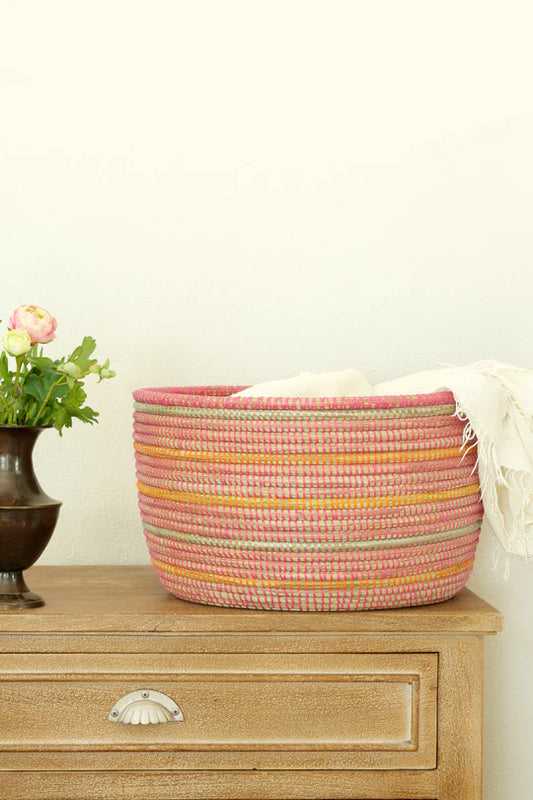 Sunrise Stripe Knitting Basket Set of (3)