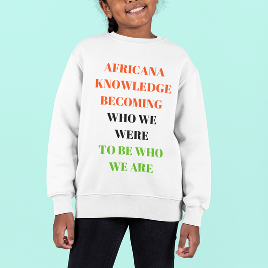 AFRICANA KNOWING Youth Crewneck Sweatshirt by SobG Designs