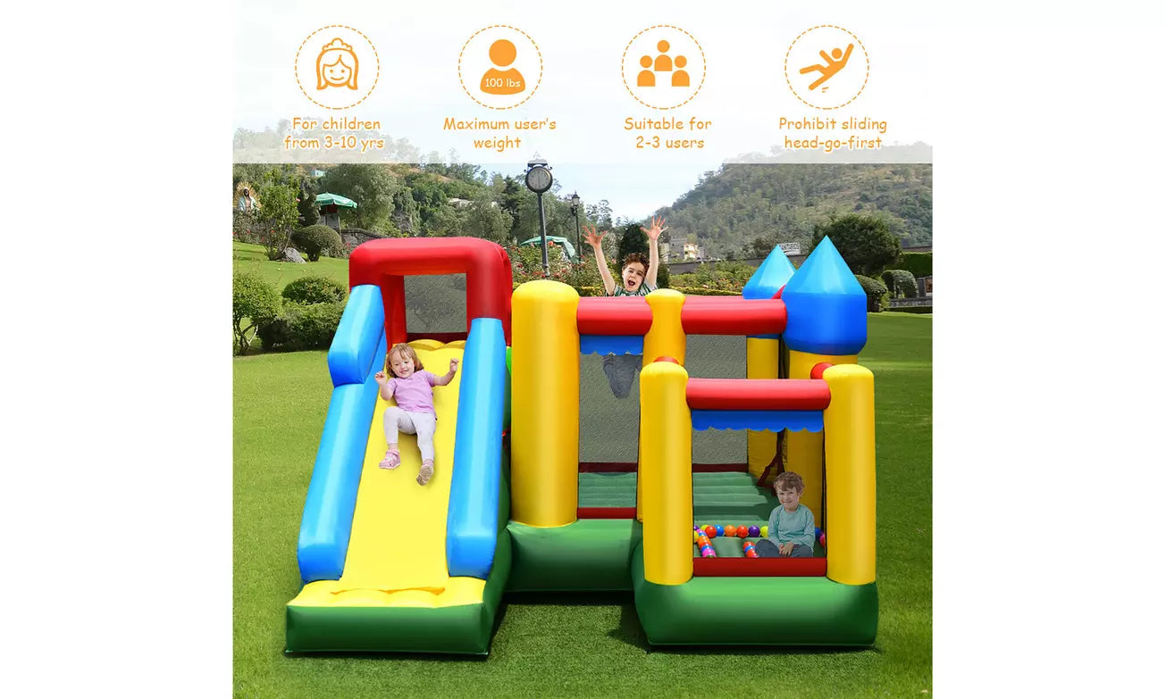 Mighty Inflatable 5-in-1 Bounce House Castle Jumper Moonwalk Bouncer