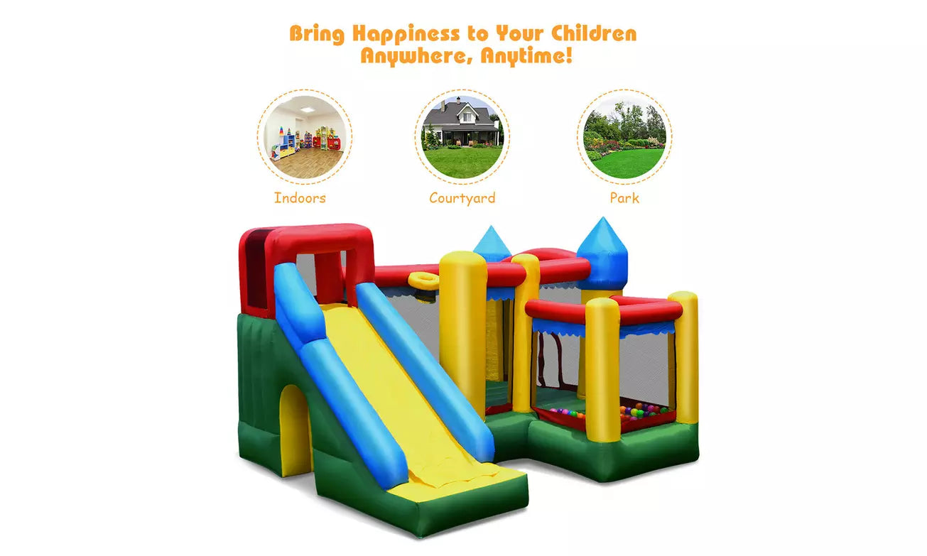 Mighty Inflatable 5-in-1 Bounce House Castle Jumper Moonwalk Bouncer