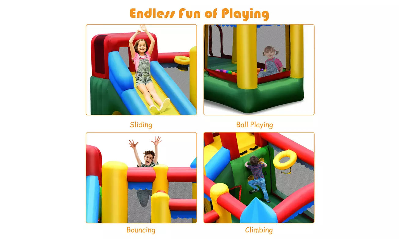 Mighty Inflatable 5-in-1 Bounce House Castle Jumper Moonwalk Bouncer