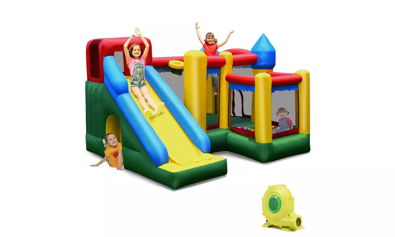 Mighty Inflatable 5-in-1 Bounce House Castle Jumper Moonwalk Bouncer