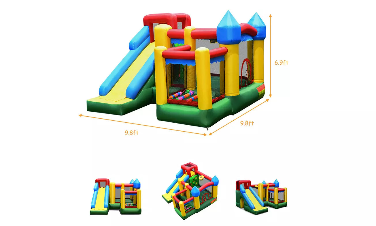 Mighty Inflatable 5-in-1 Bounce House Castle Jumper Moonwalk Bouncer